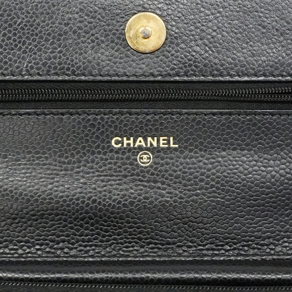 CHANEL Authentic Black Caviar Leather Wallet - Picture 5 of 8
